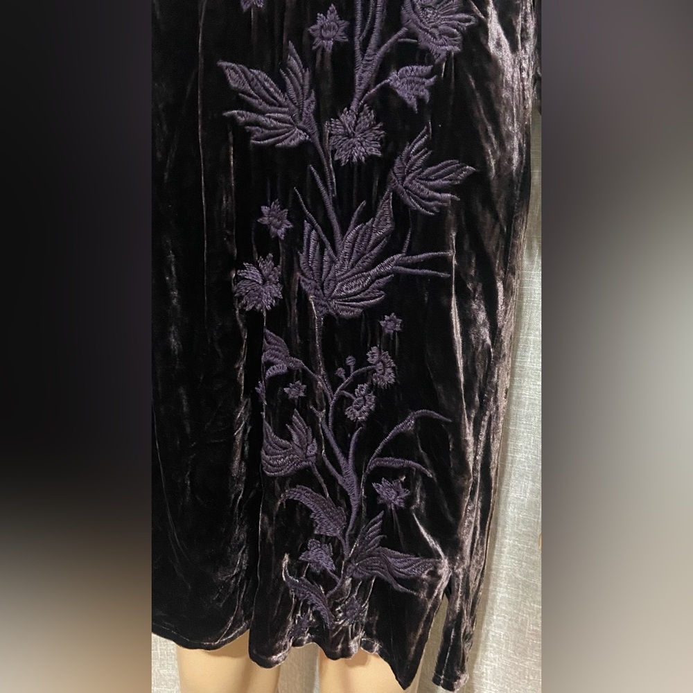 Johnny Was Velvet tunic knee length loose dress~Size:XSMALL~in deep purple - Picture 9 of 11